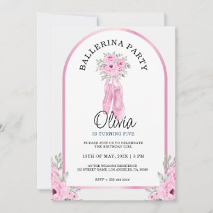 Invitation Adorable Pink Ballerina Party