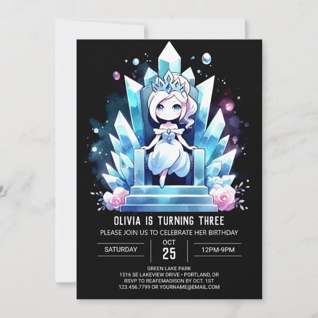 Invitation Adorable Simple Princesse Anniversaire (Devant)