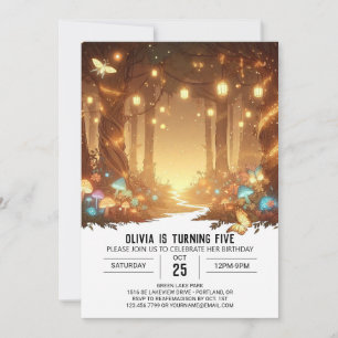 Invitation Adorable Simple Woodland Digital Anniversaire