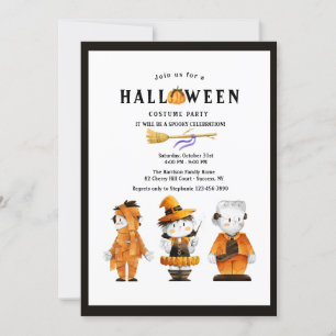Invitation Adorable soirée costumée pour les enfants d'Hallow