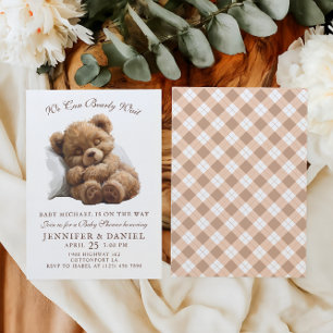 Invitation Adorable Tan Classic Bear Cub Baby shower