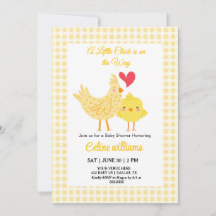 Invitation Adorable Un petit poussin est sur le chemin baby s