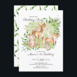 Invitation Adorable Woodland Friends Boys 1er anniversaire<br><div class="desc">Super mignonne aquarelle bois forêt amis invitation fête d'anniversaire avec le cerf le plus doux,  écureuil,  renard,  lapin,  raton laveur & ours. Peut également être utilisé pour un 2ème,  3ème et 4ème anniversaire.</div>