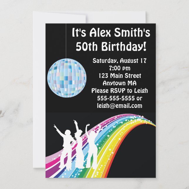Invitation adulte d'anniversaire d'enfant de danse (Devant)