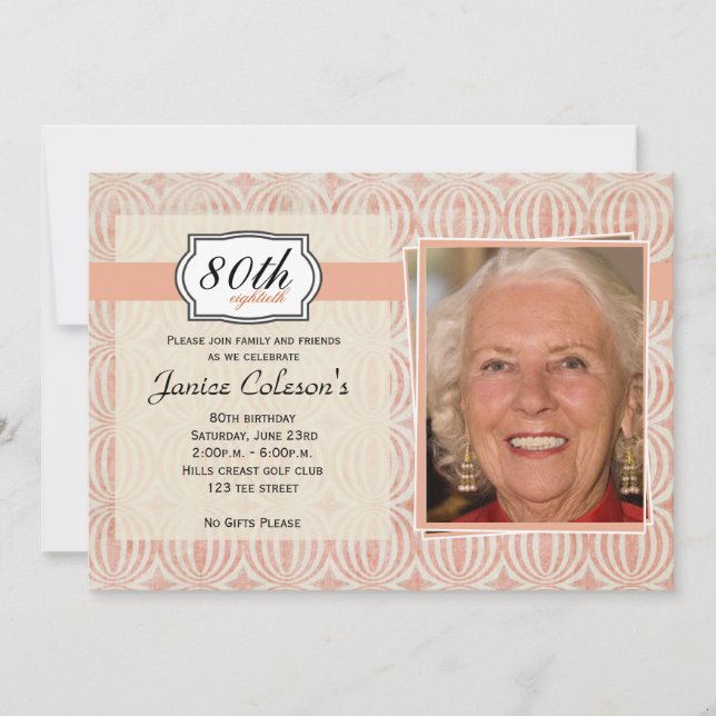 Invitation adulte de fête d'anniversaire de la (Devant)