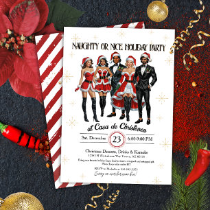 Invitation Adulte Sassy Naughty ou Nice Noël