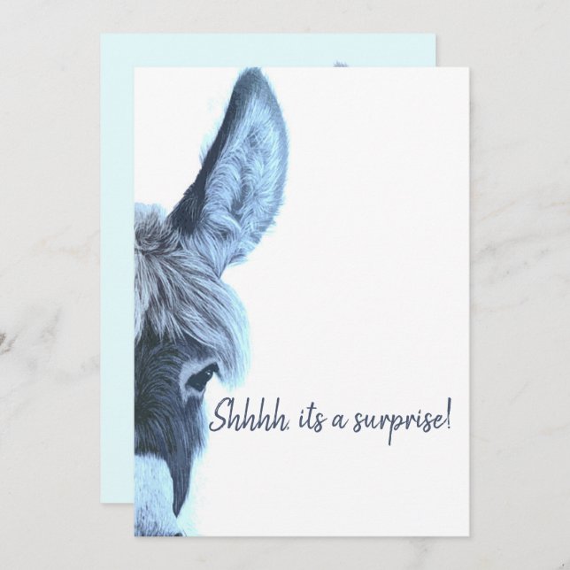 Invitation Adulte Surprise Anniversaire Fun Blue Modern (Devant / Derrière)