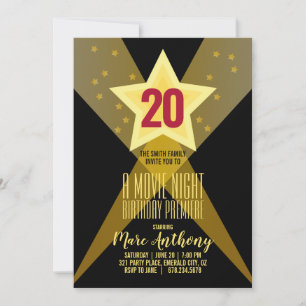 Invitation adulte TOUT âge vieux HOLLYWOOD ANNIVERSAIRE soiré