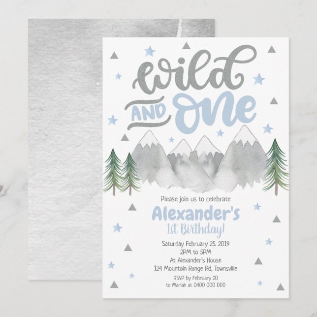 Invitation Adventure 1er Birthday Invitation, Wild One Invita (Devant / Derrière)
