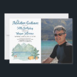 Invitation Adventure 50th Birthday Photo Rustic Mountain<br><div class="desc">Rustic Mountain Watercolor Photo Adventure 50th Birthday Invitation. Rochers rustiques et paysage de camping aquarelle "L'aventure continue" 50e anniversaire design. Parfait pour le garçon d'anniversaire qui aime l'aventure,  le randonnée,  le camping,  le voyage ou la chasse. Le design est une aquarelle avec montagnes,  lac,  tente et cerf.</div>