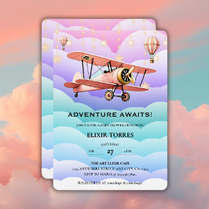 Invitation Adventure Atattend le Baby shower de l'aviation