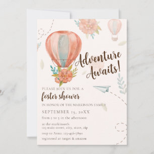 Invitation Adventure Attend Foster Baby shower Neutre