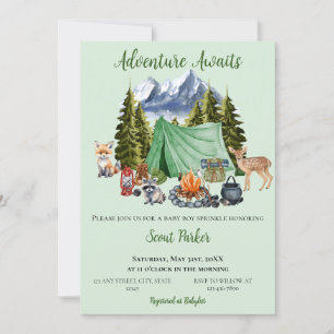Invitation Adventure Attend le Baby shower des bois