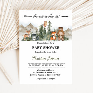 Invitation Adventure Attend le Baby shower des bois
