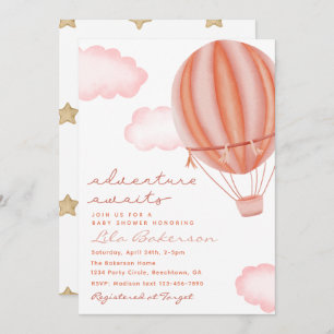Invitation Adventure Attend l'invitation de ballon à air chau