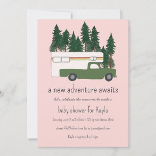 Invitation Adventure Attente Camper Vintage Camper BABY SHOWE