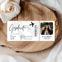 Adventure Await Boarding Pass Photo Graduation
