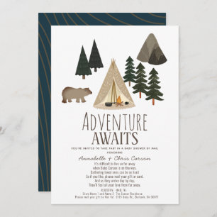 Invitation Adventure Await Camping Baby shower par la poste
