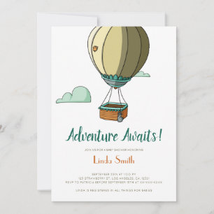 Invitation Adventure Await Hot Air Baby shower