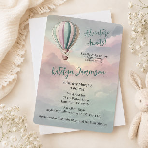 Invitation Adventure Await Hot Air Baby shower
