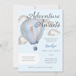 Invitation Adventure Await Hot Air Baby shower