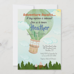 Invitation Adventure Await Hot Air Baby shower