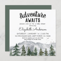 Adventure Await Misty Forest Boy Baby shower