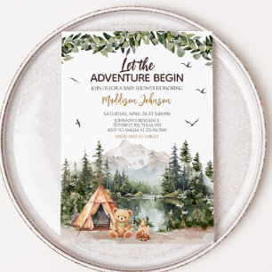 Invitation Adventure Await Mountain Baby shower