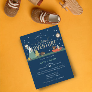 Invitation Adventure Await Woodland Boy Baby shower virtuel