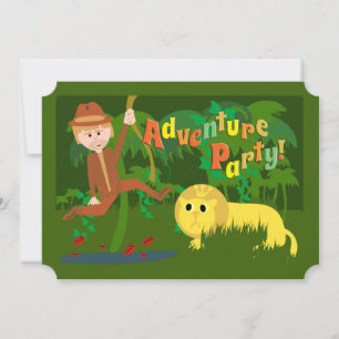 Invitation Adventure Party Amusement Art Cartoon Safari
