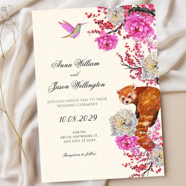 Invitation Aesthetic flora fauna spring wedding (Créateur téléchargé)