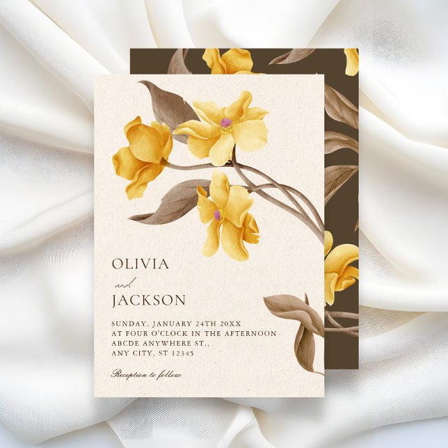Invitation Aesthetic floral minimalist elegant wedding (Créateur téléchargé)
