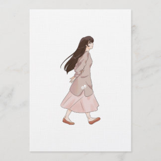 Invitation Aesthetic Walking Girl Sticker