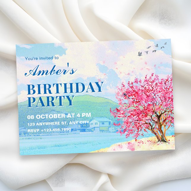 Invitation Aesthétique Aquarelle de printemps  (Créateur téléchargé)