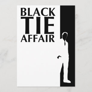 Invitation affaire de cravate noire : silhouette sérieuse