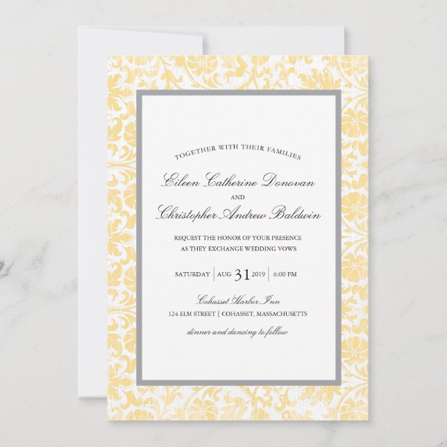 Invitation Affaire vintage | de dentelle épousant (Devant)