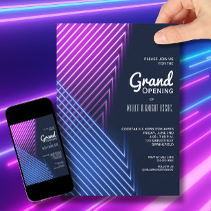 Invitation Affaires Neon Lights