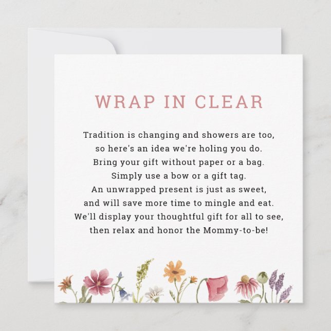Invitation Affichage floral de fleurs sauvages Douche Wrap en (Devant)
