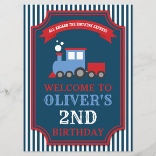 Invitation Affiche de bienvenue d'anniversaire à thème du tra