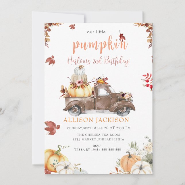 Invitation Affiche de bienvenue de camionnette de récolte de  (Devant)