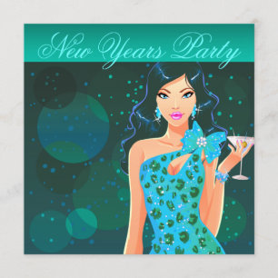 Invitation Affiche de club pour la soirée du Nouvel An teinte