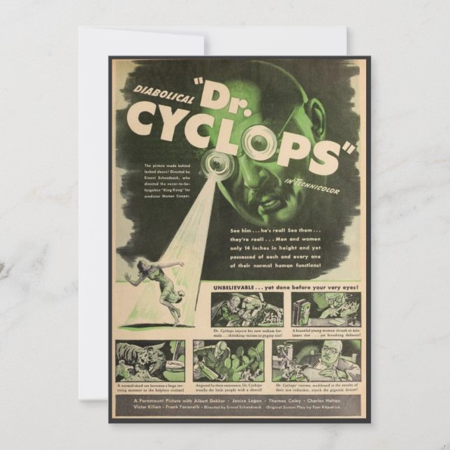 Invitation Affiche de film Dr. Cyclops  (Devant)