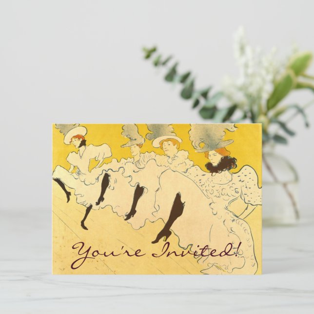 Invitation Affiche de la danseuse jaune de Toulouse Lautrec (Debout devant)