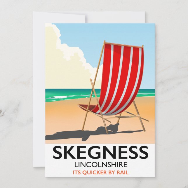 Invitation Affiche de la plage de Skegness Lincolnshire (Devant)
