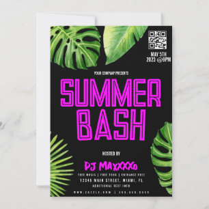 Invitation Affiche de l'événement DJ d'été Plage Bar Club