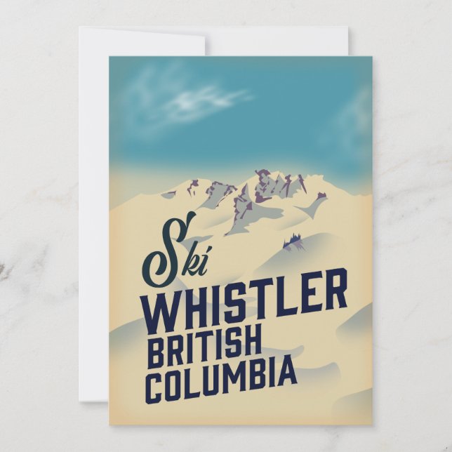 Invitation Affiche de ski de Whistler, Vancouver Colombie-Bri (Devant)
