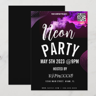 Invitation Affiche de soirée club bar Neon Event