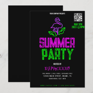 Invitation Affiche de soirée DJ d'été pour événement de club