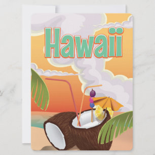 Invitation Affiche de vacances à la plage à Hawaï