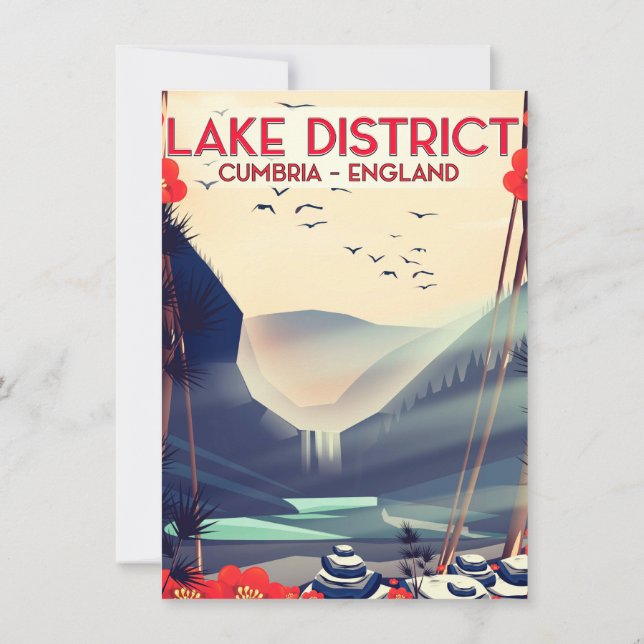 Invitation Affiche de vacances dans le Lake District Cumbria (Dos)
